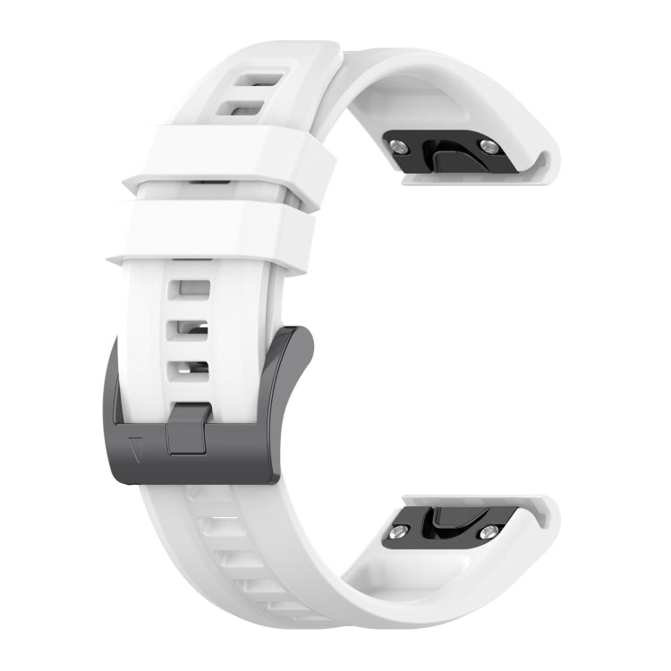 For Garmin Fenix 7 Quick Release Silicone Watch Band(White) - Watch Bands by buy2fix | Online Shopping UK | buy2fix