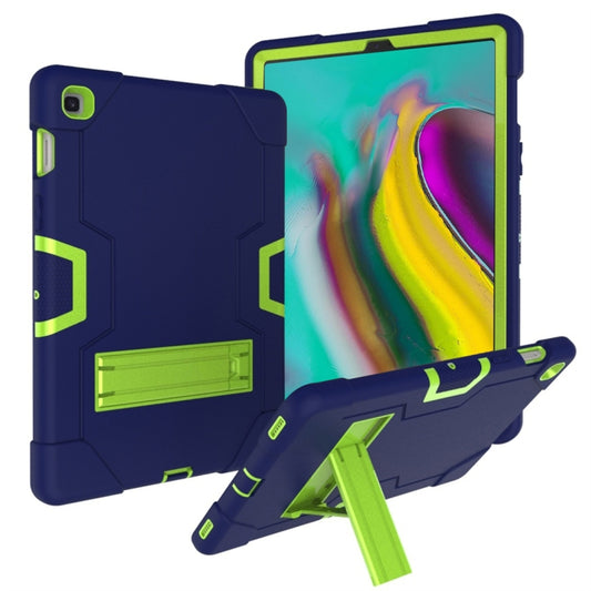 For Galaxy Tab S5e T720 Contrast Color Silicone + PC Combination Case with Holder(Navy Blue +Olivine) - Tab S5E 10.5 T720 / T725 by buy2fix | Online Shopping UK | buy2fix