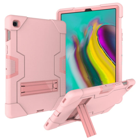 For Galaxy Tab S5e T720 Contrast Color Silicone + PC Combination Case with Holder(Rose Gold) - Tab S5E 10.5 T720 / T725 by buy2fix | Online Shopping UK | buy2fix