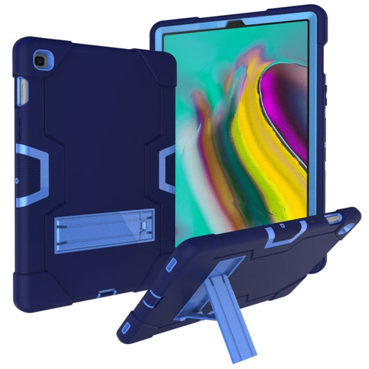 For Galaxy Tab S5e T720 Contrast Color Silicone + PC Combination Case with Holder(Navy Blue + Blue) - Tab S5E 10.5 T720 / T725 by buy2fix | Online Shopping UK | buy2fix