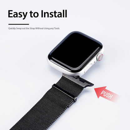 DUX DUCIS Milanese Watchband For Apple Watch Series 9&8&7 41mm / SE 3&SE 2&6&SE&5&4 40mm / 3&2&1 38mm(Black) - Watch Bands by DUX DUCIS | Online Shopping UK | buy2fix