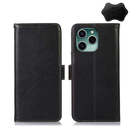 For Honor 60 SE Crazy Horse Top Layer Cowhide Leather Phone Case(Black) - Honor Cases by buy2fix | Online Shopping UK | buy2fix