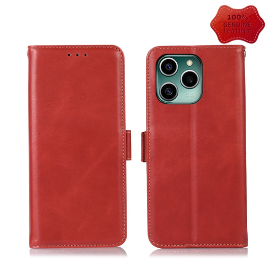 For Honor 60 SE Crazy Horse Top Layer Cowhide Leather Phone Case(Red) - Honor Cases by buy2fix | Online Shopping UK | buy2fix