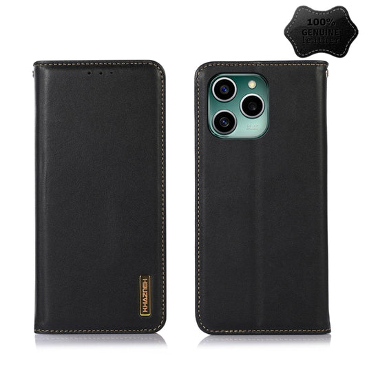 For Honor 60 SE KHAZNEH Nappa Top Layer Cowhide Leather Phone Case(Black) - Honor Cases by buy2fix | Online Shopping UK | buy2fix