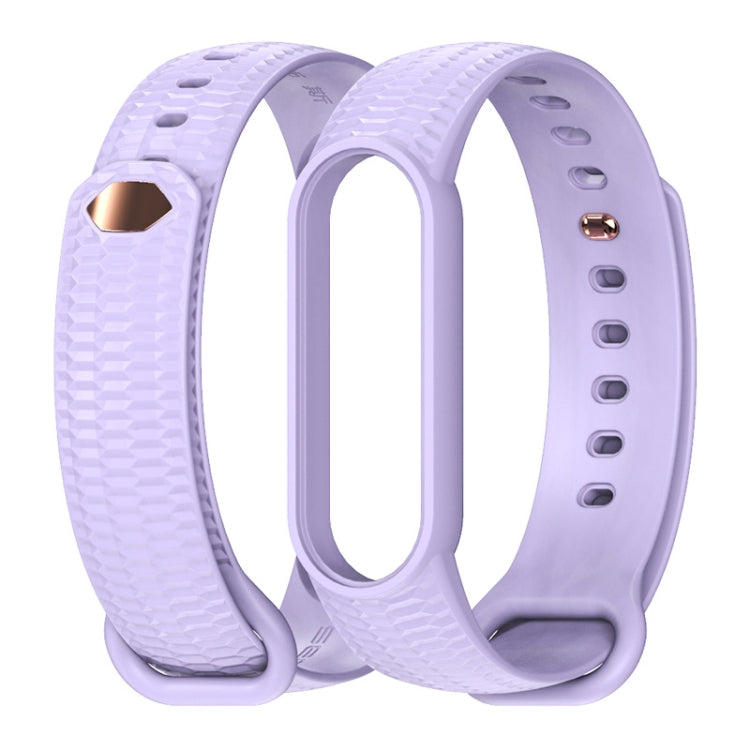 For Xiaomi Mi Band 5/6/7 Mijobs Solid Color Honeycomb Silicone Watch Band(Taro Purple) - Watch Bands by MIJOBS | Online Shopping UK | buy2fix