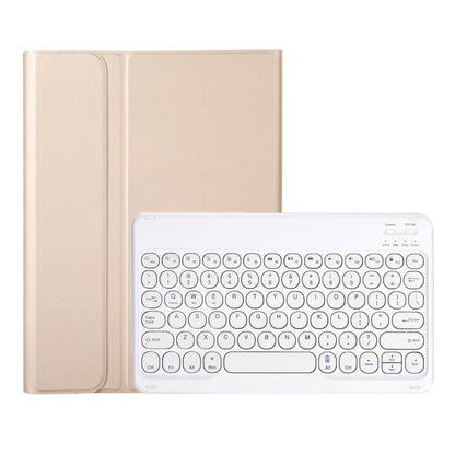 YA700B Lambskin Texture Voltage Round Keycap Bluetooth Keyboard Leather Case For Samsung Galaxy Tab S8 11 inch SM-X700 / SM-X706 & S7 11 inch SM-X700 / SM-T875(Gold) - Samsung Keyboard by buy2fix | Online Shopping UK | buy2fix