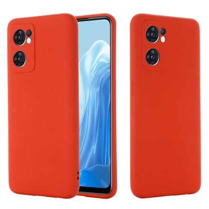 For OPPO Reno7 5G Global / Find X5 Lite Pure Color Liquid Silicone Shockproof Full Coverage Phone Case(Red) - OPPO Cases by buy2fix | Online Shopping UK | buy2fix