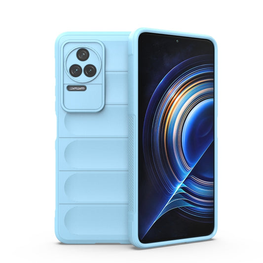 For Xiaomi Redmi K50 Pro Magic Shield TPU + Flannel Phone Case(Light Blue) - Xiaomi Cases by buy2fix | Online Shopping UK | buy2fix