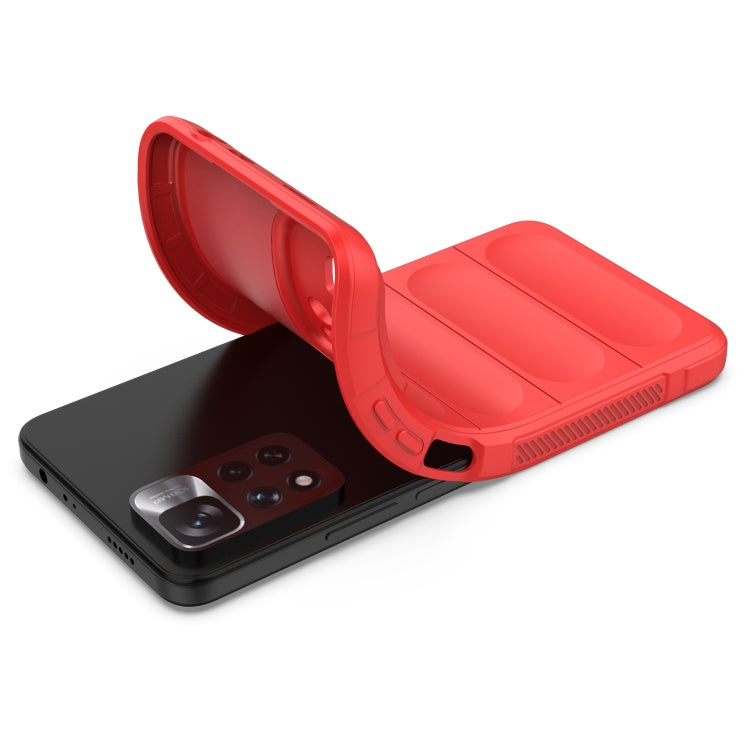 For Xiaomi Redmi Note 11 Pro 5G Chinese Magic Shield TPU + Flannel Phone Case(Red) - Xiaomi Cases by buy2fix | Online Shopping UK | buy2fix