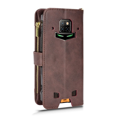 For Doogee S88 Pro / S88 Plus Litchi Texture Zipper Leather Phone Case(Brown) - Doogee Cases by buy2fix | Online Shopping UK | buy2fix