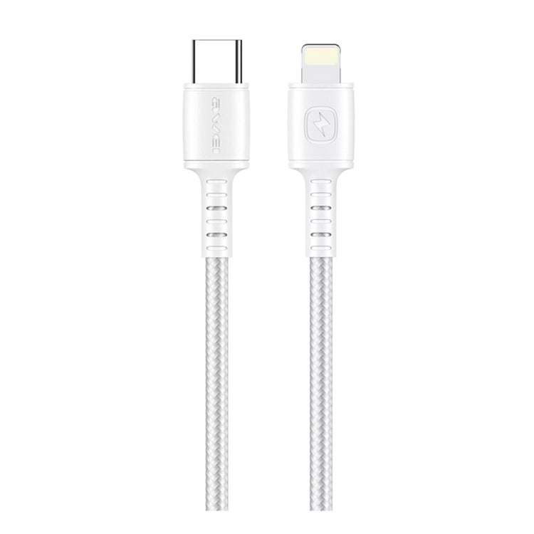 awei CL-118L 20W Type-C / USB-C to 8 Pin Fast Charging Data Cable, Length: 1m(White) - Normal Style Cable by awei | Online Shopping UK | buy2fix