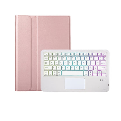 A102B-AS Lambskin Pen Slot Touch Pad Backlight Bluetooth Keyboard Leather Tablet Case For iPad 10.2 2021&2020&2019/Air 2019/Pro 10.5(Rose Gold) - For iPad Pro by buy2fix | Online Shopping UK | buy2fix