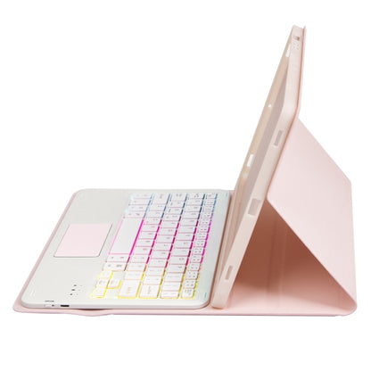 T102B-AS Skin Feel Pen Slot Touch Pad Backlight Bluetooth Keyboard Leather Tablet Case For iPad 10.2 2021&2020&2019/Air 2019/Pro 10.5(Pink) - For iPad Pro by buy2fix | Online Shopping UK | buy2fix