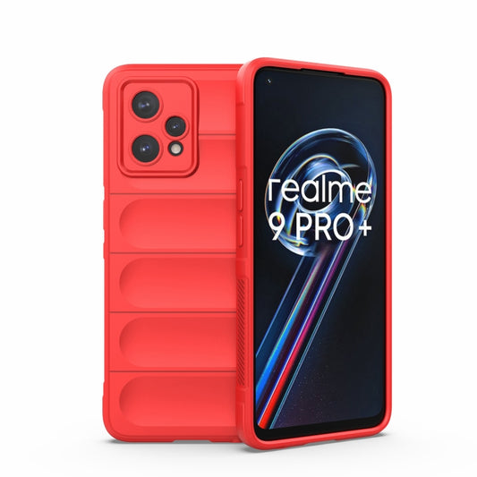 For OPPO Realme 9 Pro+ Magic Shield TPU + Flannel Phone Case(Red) - Realme Cases by buy2fix | Online Shopping UK | buy2fix