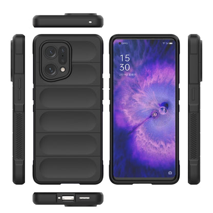 For OPPO Find X5 Magic Shield TPU + Flannel Phone Case(Red) - OPPO Cases by buy2fix | Online Shopping UK | buy2fix