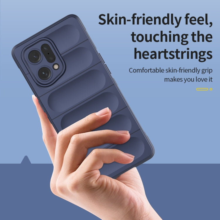 For OPPO Find X5 Magic Shield TPU + Flannel Phone Case(White) - OPPO Cases by buy2fix | Online Shopping UK | buy2fix