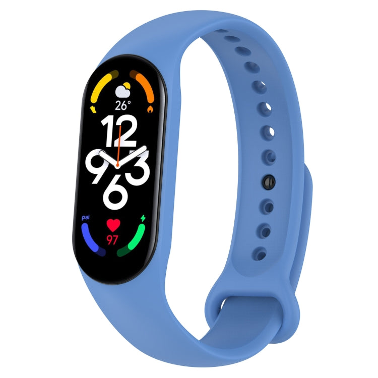 For Xiaomi Mi Band 7 / 7NFC / 6 / 6 NFC / 5 / 5 NFC / Amazfit Band 5 Official Silicone Watch Band(Denim Blue) - Watch Bands by buy2fix | Online Shopping UK | buy2fix