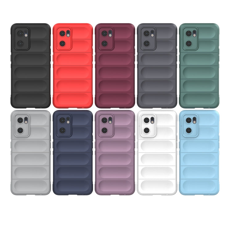 For OPPO Reno7 5G Global / Find X5 Lite Magic Shield TPU + Flannel Phone Case(White) - OPPO Cases by buy2fix | Online Shopping UK | buy2fix