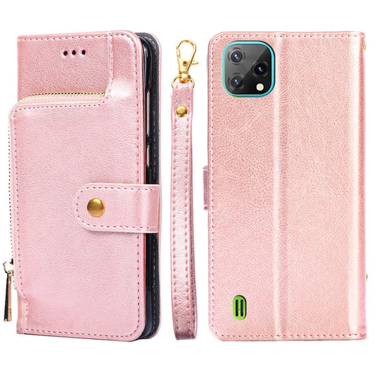 For Blackview A55 Zipper Bag Leather Phone Case(Rose Gold) - More Brand by buy2fix | Online Shopping UK | buy2fix