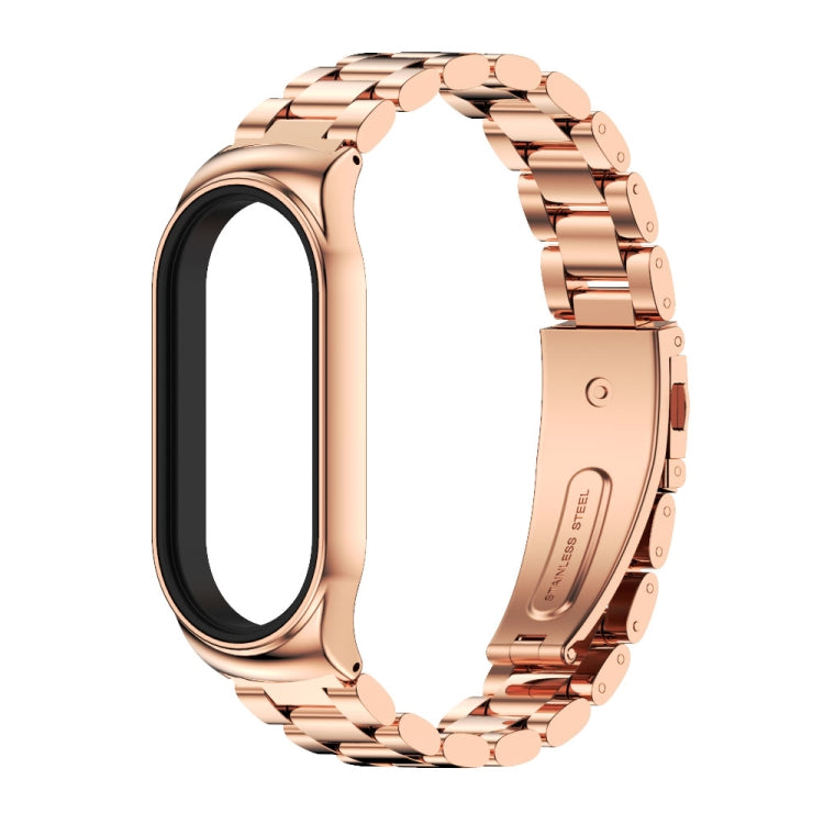 For Xiaomi Mi Band 7 / 7 NFC MIJOBS CS Three-Bead Metal Stainless Steel Watch Band(Rose Gold) - Watch Bands by MIJOBS | Online Shopping UK | buy2fix