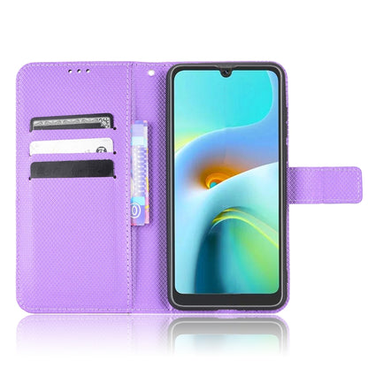 For Blackview A50 Diamond Texture Leather Phone Case(Purple) - More Brand by buy2fix | Online Shopping UK | buy2fix