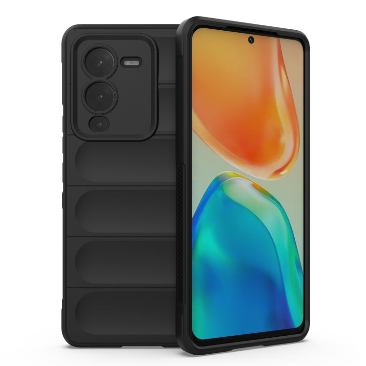 For vivo S15 Pro 5G Magic Shield TPU + Flannel Phone Case(Black) - vivo Cases by buy2fix | Online Shopping UK | buy2fix