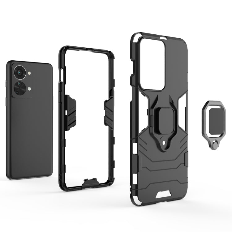 For OnePlus Nord 2T 5G Magnetic Ring Holder PC + TPU Phone Case(Navy Blue) - OnePlus Cases by buy2fix | Online Shopping UK | buy2fix