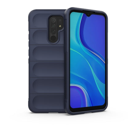 For Xiaomi Redmi 9 Magic Shield TPU + Flannel Phone Case(Dark Blue) - Xiaomi Cases by buy2fix | Online Shopping UK | buy2fix