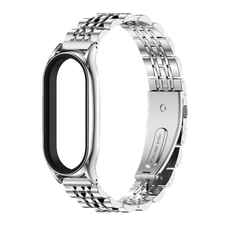 For Xiaomi Mi Band 7 / 7 NFC MIJOBS Plus Seven-bead Metal Stainless Steel Watch Band(Silver) - Watch Bands by MIJOBS | Online Shopping UK | buy2fix