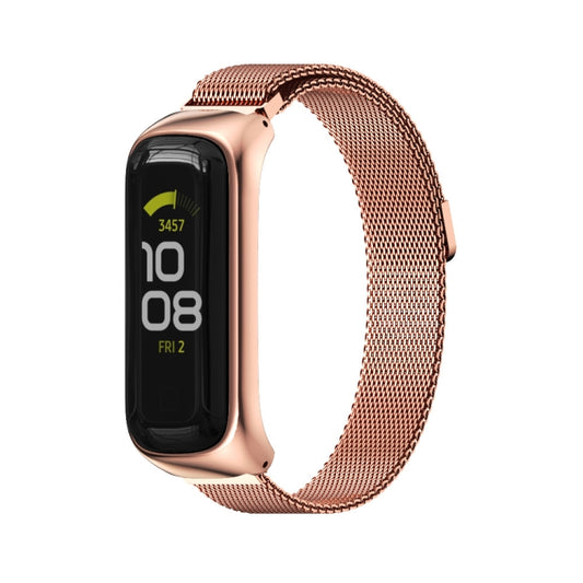 For Samsung Galaxy Fit 2 MIJOBS Milan Magnetic Stainless Steel Watch Band(Rose Gold) - Watch Bands by MIJOBS | Online Shopping UK | buy2fix