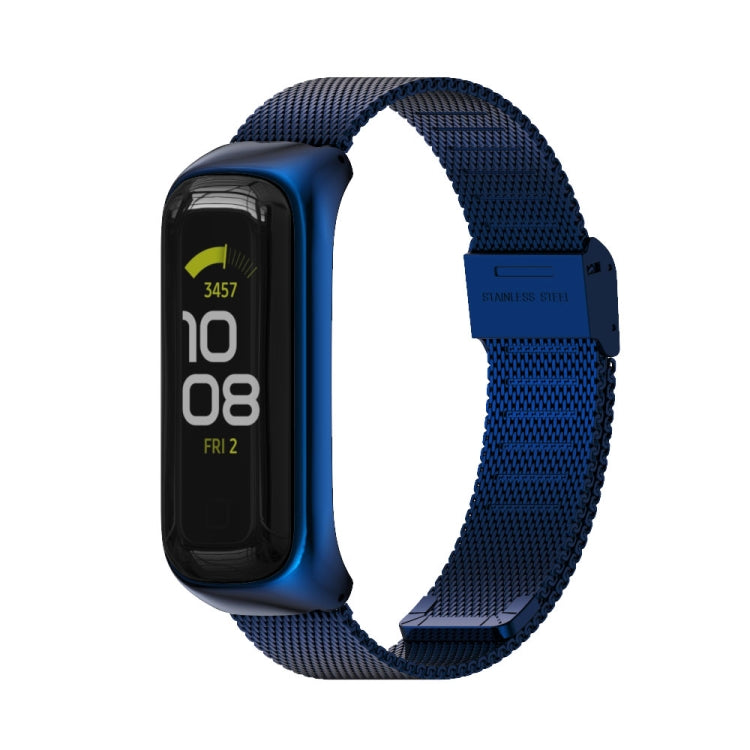 For Samsung Galaxy Fit 2 MIJOBS Milan Buckle Stainless Steel Watch Band(Blue) - Watch Bands by MIJOBS | Online Shopping UK | buy2fix