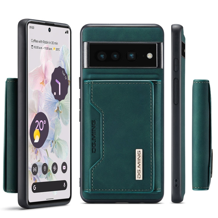 For Google Pixel 7 Pro 5G DG.MING M2 Series 3-Fold Multi Card Bag Phone Case(Green) - Google Cases by DG.MING | Online Shopping UK | buy2fix