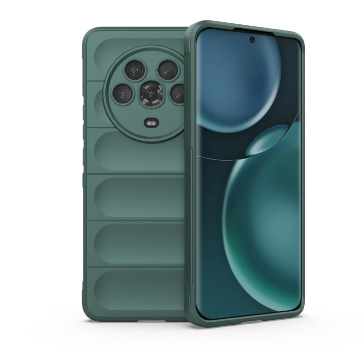 For Honor Magic4 Magic Shield TPU + Flannel Phone Case(Dark Green) - Honor Cases by buy2fix | Online Shopping UK | buy2fix