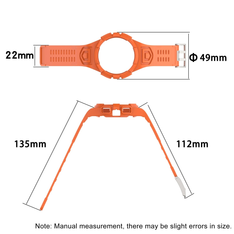 For Samsung Galaxy Watch4 Classic 46mm Silicone Integrated Watch Band(Orange) - Watch Bands by buy2fix | Online Shopping UK | buy2fix