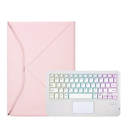 Z098B-AS Pen Slot Touchpad Backlight Bluetooth Keyboard Leather Tablet Case For iPad Air 10.9 2022/2020(Pink) - For iPad Air by buy2fix | Online Shopping UK | buy2fix