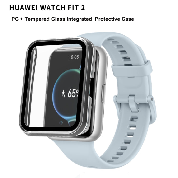 For Huawei Watch Fit 2 PC+ Toughened Film Fully Enclosed Protective Watch Case(Ivory) - Watch Cases by buy2fix | Online Shopping UK | buy2fix