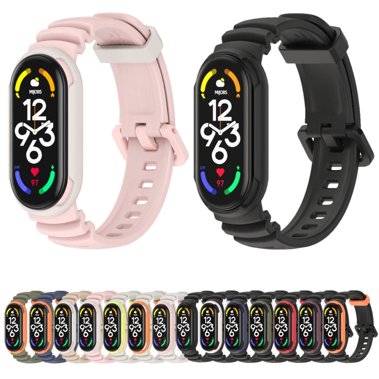 For Xiaomi Mi Band 5 / 6 / 7 MIJOBS GS Unibody Two-color Watch Band(Black Orange) - Watch Bands by MIJOBS | Online Shopping UK | buy2fix