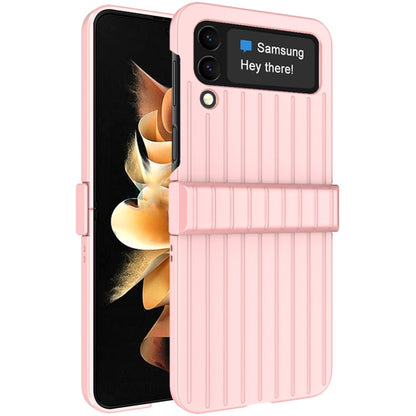 For Samsung Galaxy Z Flip4 5G IMAK JS-3 Series Colorful Vertical Stripe PC Case(Pink) - Galaxy Z Flip4 5G Cases by imak | Online Shopping UK | buy2fix