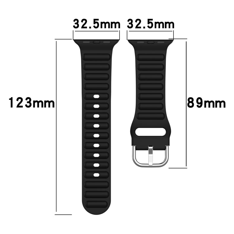 Ocean Ripple Watch Band For Apple Watch Series 8&7 41mm / SE 2&6&SE&5&4 40mm(Black) - Watch Bands by buy2fix | Online Shopping UK | buy2fix