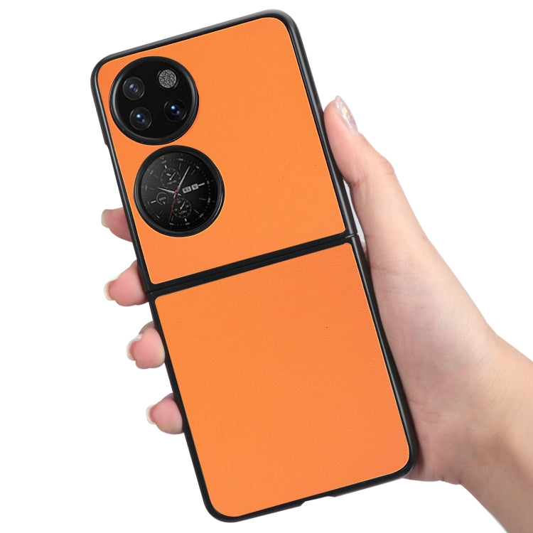 For Huawei P50 Pocket Plain Skin Litchi Texture Phone Case(Orange) - Ulefone Cases by buy2fix | Online Shopping UK | buy2fix