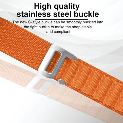 Nylon Watch Band for Apple Watch Series 9&8&7 41mm / SE 3&SE 2&6&SE&5&4 40mm / 3&2&1 38mm (White+Orange) - Watch Bands by buy2fix | Online Shopping UK | buy2fix