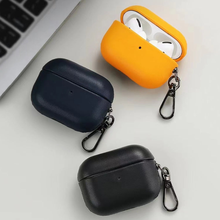 For Apple AirPods 3 PU Leather Wireless Bluetooth Earphone Protective Case(Yellow) - For AirPods 3 by buy2fix | Online Shopping UK | buy2fix