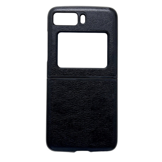 For Motorola Moto Razr 2022 Two-color Litchi Texture PU Phone Case(Black) - Motorola Cases by buy2fix | Online Shopping UK | buy2fix