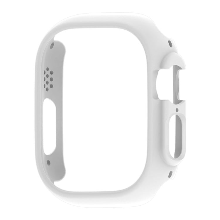 For Apple Watch Ultra 49mm PC Hollow Electroplating Protective Case(White) - Watch Cases by buy2fix | Online Shopping UK | buy2fix