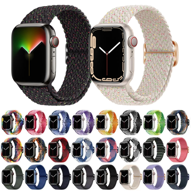 Buckle Nylon Braided Watch Band for Apple Watch Ultra 49mm&Watch Ultra 2 49mm / Series 9&8&7 45mm / SE 3&SE 2&6&SE&5&4 44mm / 3&2&1 42mm(Strawberry) - Watch Bands by buy2fix | Online Shopping UK | buy2fix