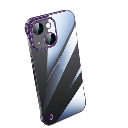 For iPhone 14 Plus Electroplating Frameless Clear PC Phone Case(Purple) - iPhone 14 Plus Cases by buy2fix | Online Shopping UK | buy2fix