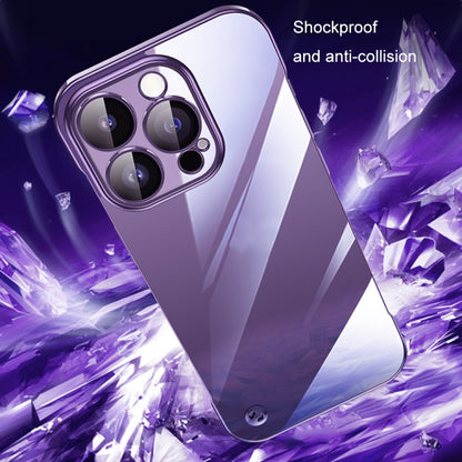 For iPhone 13 Pro Max Electroplating Frameless Clear PC Phone Case(Purple) - iPhone 13 Pro Max Cases by buy2fix | Online Shopping UK | buy2fix