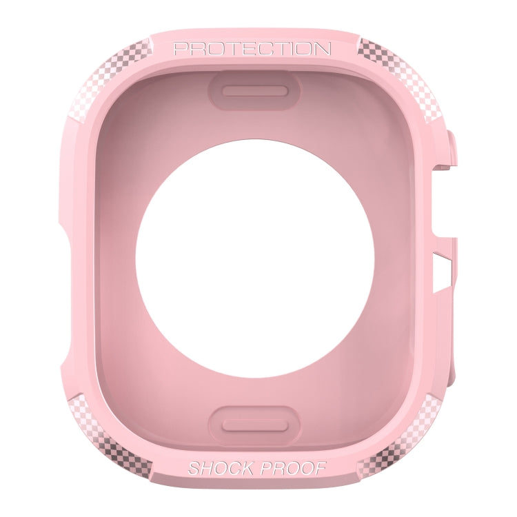 Carbon Fiber Shockproof Case For Apple Watch Series 8&7 41mm(Pink) - Watch Cases by buy2fix | Online Shopping UK | buy2fix