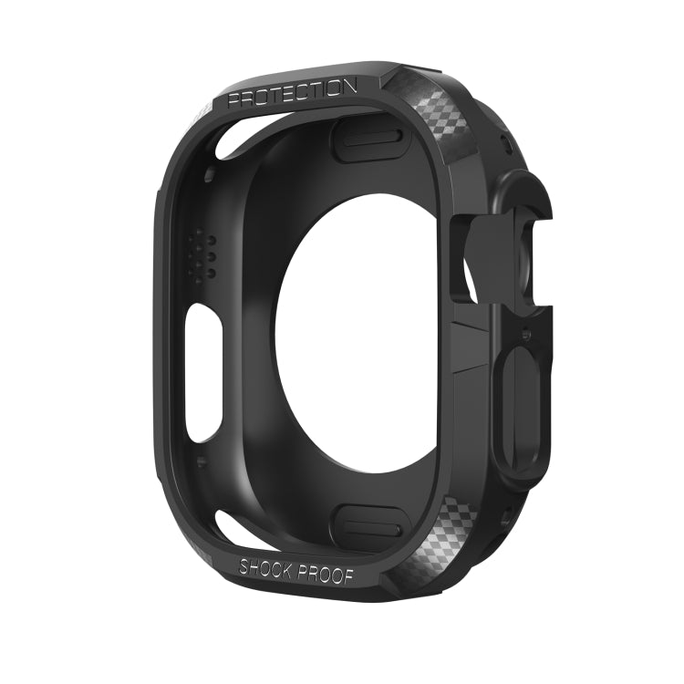 Carbon Fiber Shockproof Case For Apple Watch Series 8&7 41mm(Black) - Watch Cases by buy2fix | Online Shopping UK | buy2fix