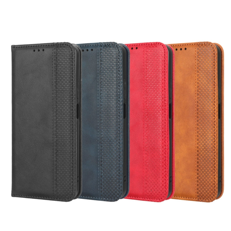 For Blackview BV7100 Magnetic Buckle Retro Texture Leather Phone Case(Black) - More Brand by buy2fix | Online Shopping UK | buy2fix